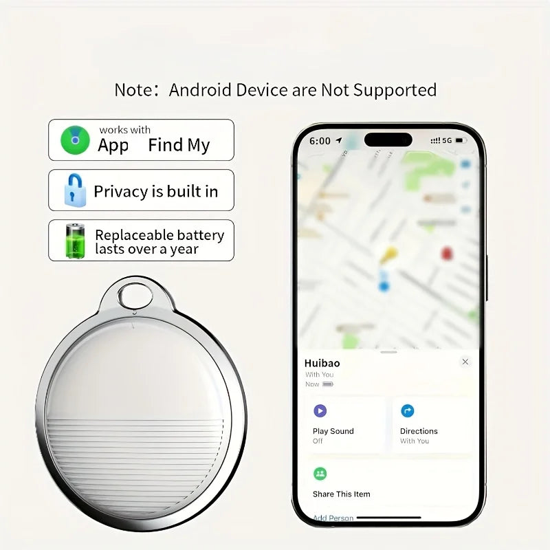 Dispositivo Anti-Pérdida GPS para Mascotas, Mayores y Niños – Sin Instalación, Compatible con iOS
